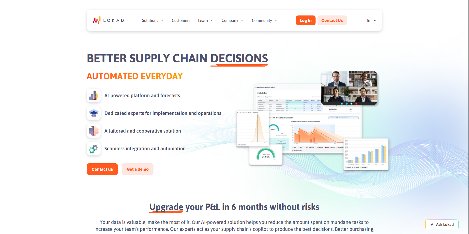 Lokad product screenshot