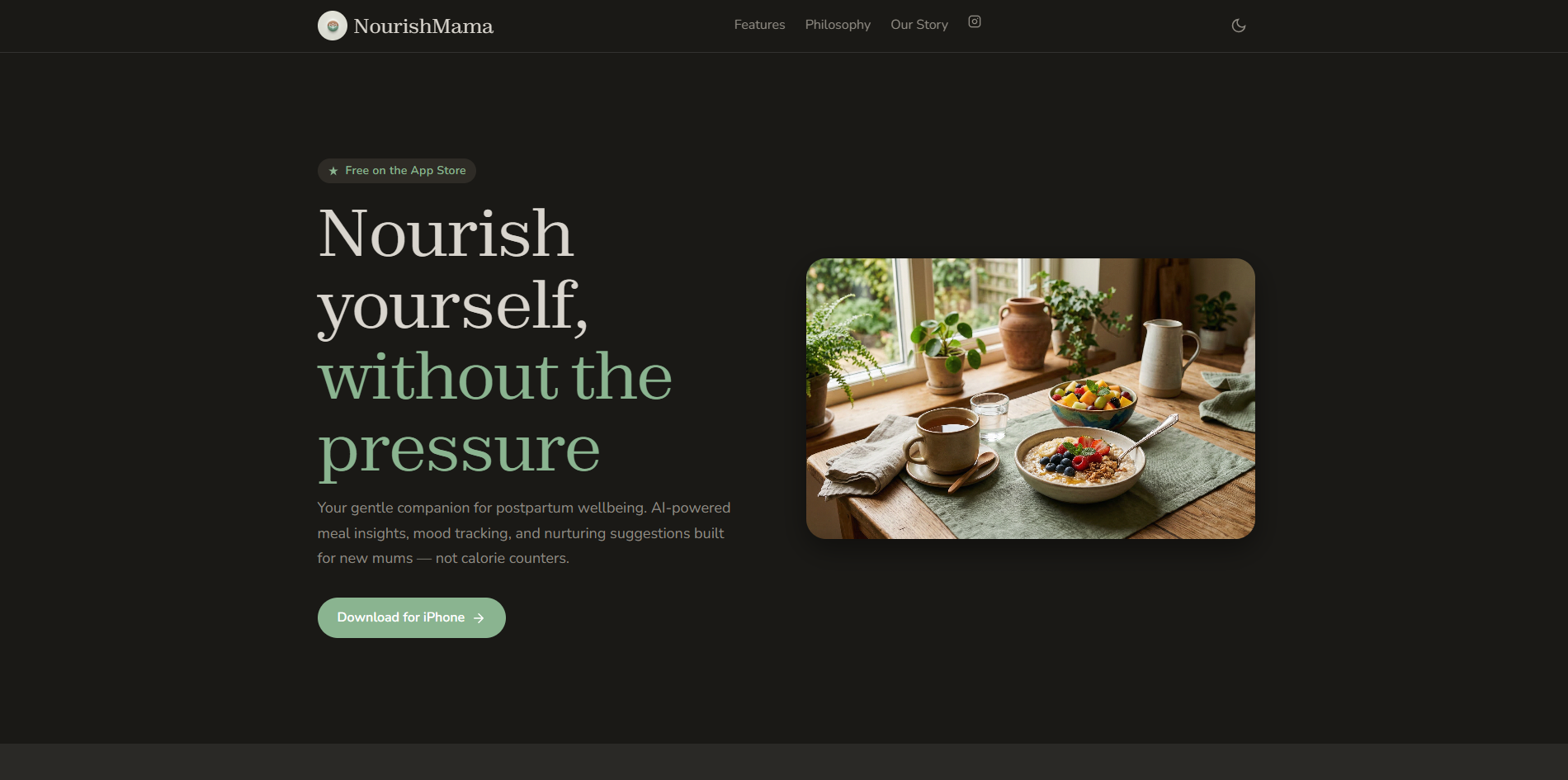 NourishMama product screenshot
